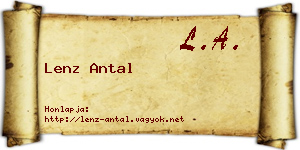 Lenz Antal névjegykártya